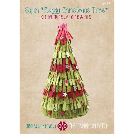 Raggy Christmas Tree. Kit: Gráfico, fieltro e hilos. The Cinnamon Patch