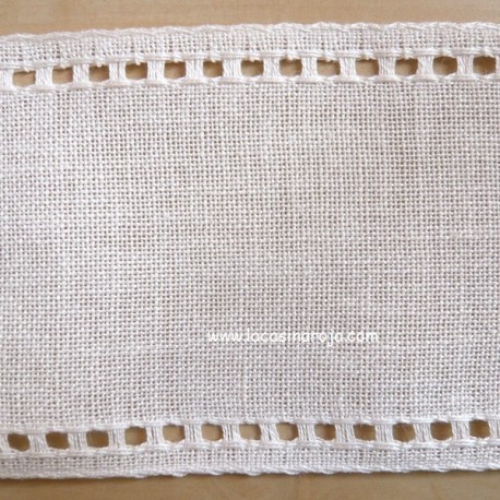 Banda de Lino Zweigart blanco roto. 8,5 cm